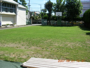 杉並区立和田中学校の「考える芝」。「結構、手がかかる！」、とのことでした。